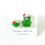 sugar candy bear ✵ シュガーキャンディベアとハートの耳飾り 《 メロンクリームソーダ 》 ピアス / イヤリング      ✨取付金具の色選べます