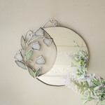 *✴︎:.Petit　miroirシリーズ♪　三日月とすずらんの壁掛け鏡　*ステンドグラス*