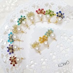 【12ヶ月のJEWEL】お花とコットンパールのイヤリング