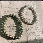 【2連セット】JIRI＊IVANA#czech beads#チェコビーズ　FP6㍉　crystal＊aqua blue