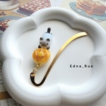 📔シャム猫ちゃんとパンケーキ🥞のブックマーカー/レジン/樹脂粘土/チャーム/ねこ/ネコ/しおり/栞