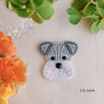 ビーズ刺繍のシュナウザー　※受注制作