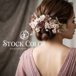 アンティークローズのヘッドドレス/ヘアアクセサリー(バーガンディ)＊結婚式 ウェディング 成人式 卒業式 前撮り 髪飾り ヘッドドレス