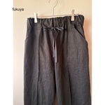 ao様ご注文品⚪︎ 黒リネンの美シルエット ピンタックストレートパンツ