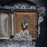 【 Emerald mint bouquet 】宝石質 エメラルド × あこや真珠 ピアス/イヤリング｜14kgf 天然石 5月誕生石