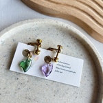 【あかりん様専用】💜💚ミニハートピアス💓