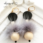 《再販》大ぶり × ミンクファー vintage pierce/earring
