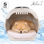 【送料*無料】🌺Helen's Via 接触冷感 ひんやり 夏用 犬用ベッド あごのせ クレートクッション Sサイズ キャラメル 洗える クレートマット