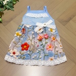 オーダー専用ページ☆フラワー刺繍デニム風プリントキャミワンピース