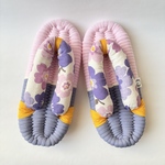 布ぞうり 23.5cm 大人かわいい 花 ニュアンス くすみ フラワー ピンク パープル 布草履 ルームシューズ 母の日