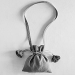 linen tote bag & linen drawstring  shoulder bag  (gray)