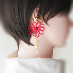 かたっぽイヤーカフ「しゃなり・紅」