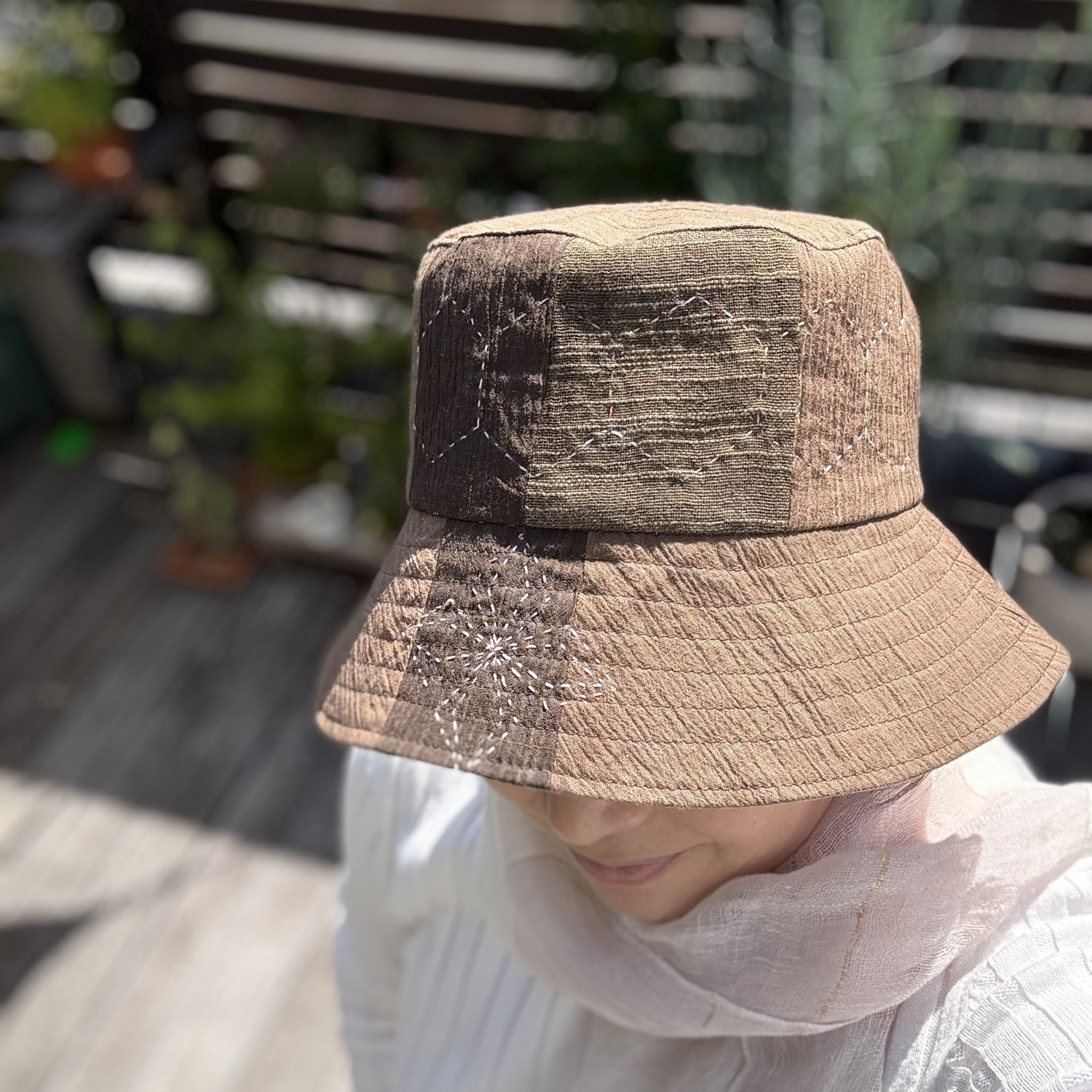 酒屋の印半纏古布リメイク 酒袋も利用 刺し子のトートバッグ - KARIN'S
