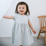 フレンチスリーブ ミントのナチュラルワンピース《80〜130cm》 女の子 おしゃれ かわいい 大人っぽい 子供服 半袖 フレンチテイスト 無地