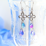 春夏◆紫陽花色のしずくピアス（イヤリング）