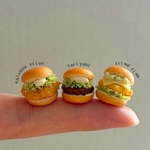 3種のバーガーセット(ミニチュアフード)