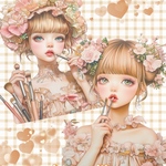 chan.ce オリジナルステッカー　４種8枚入り  make up 💄　人物ステッカー　