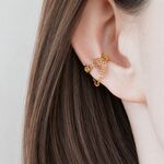 こなれ感が叶う チェーンデザインのWイヤーカフ（片耳用）　ゴールド/シルバー