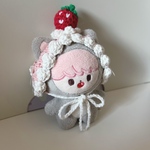 ヘッドドレス ぬい服 10cm いちご ピンク 白