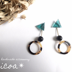 ドイツ製アクリル×べっ甲ピアス✳︎イヤリング