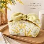 リボンのお弁当袋/【ミモザ】洗える保冷リボンお弁当袋｜大人かわいい ランチバッグ【再販】