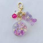 ANIMAL BOX♡フラワーベアPINK　　シャカシャカ　キーホルダー　レジン　アニマル　スイーツ　プレゼント　ミニチュア　フェイクスイーツ　キャンディー　ジュエル　マルチカラー　パステル