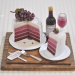 【SALE】ボルドーのオンブレケーキとワインのセットvol.3