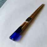 木とレジン　青池の箸【瑠璃】