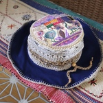 インド刺繍とブロケード生地＊パッチワークハット
