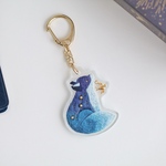 【5/16(土)21時販売】夜空の刺繍 アクリルキーホルダー(こぎつね座)