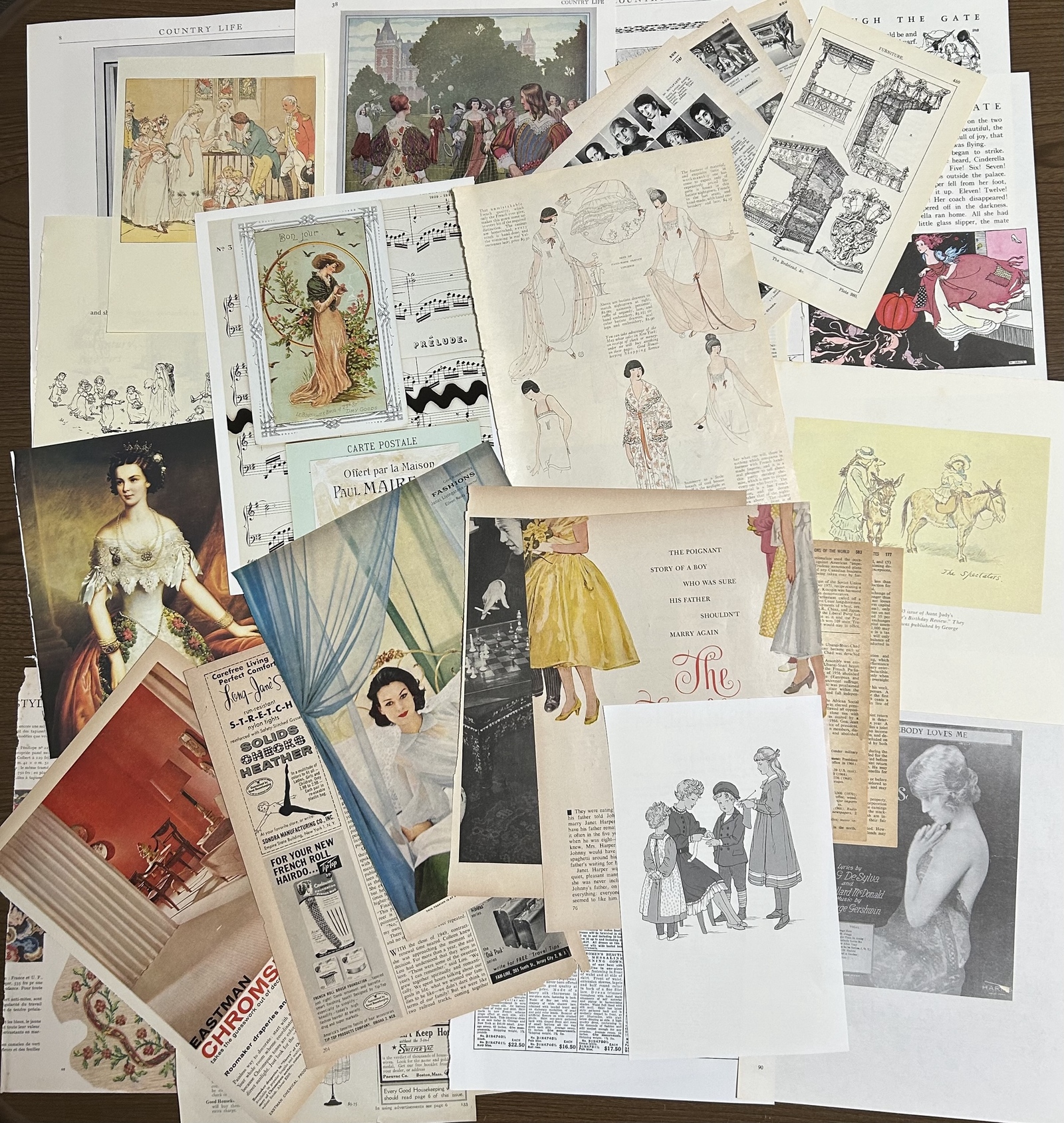 ヴィンテージ紙もの素材・洋書切り離し楽しみセット（100枚） - a.lune