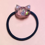 GalaxyStone猫型レジン ドライフラワー入りヘアゴムNo.55