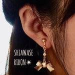 しあわせリボン✴︎ピアス（イヤリング）
