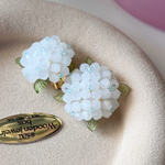 【在庫限り】2pcs)4350)18kgpオリジナルクリップ式イヤリング)紫陽花)White)#np4
