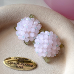 【在庫限り】2pcs)4354)18kgpオリジナルクリップ式イヤリング)紫陽花)pink)#np4