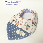 ☆くるま×デニムドット☆リバーシブルふわふわバンダナスタイ