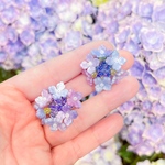 雨の日が待ち遠しい紫陽花のピアス／イヤリング✨紫のグラデーションがキレイ