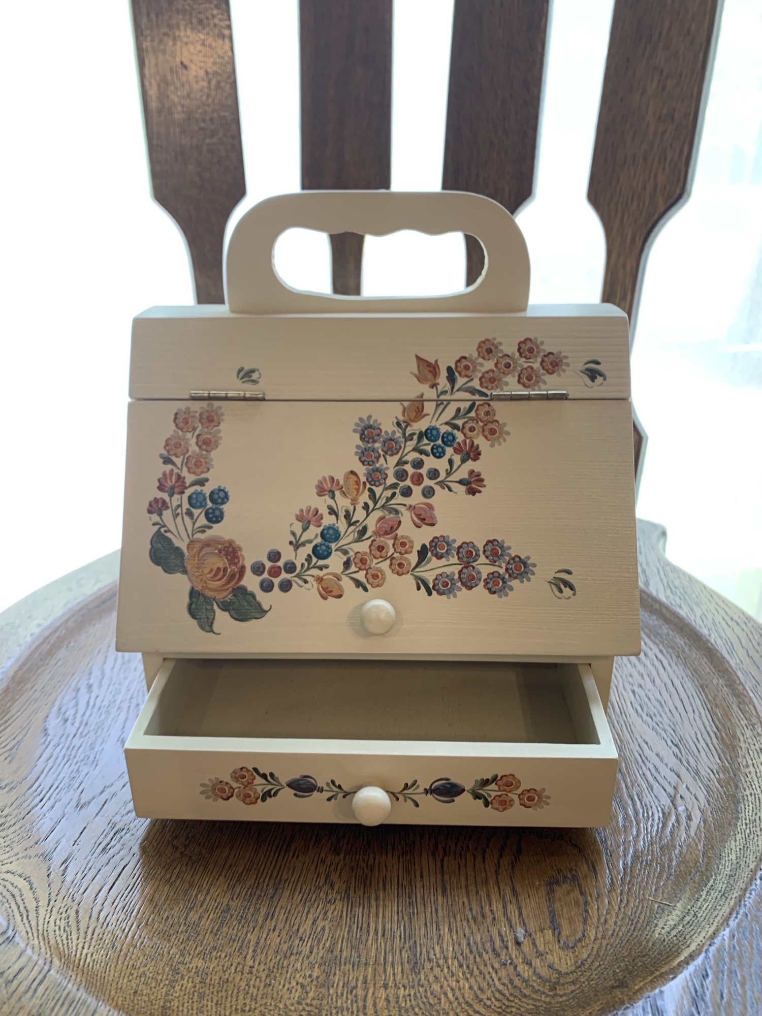 送料込] 手書き 木製小物ケース 横幅19 cm 引き出し収納