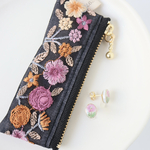 ピアス×10cmファスナーポーチ　コラボセット　インド刺繍リボン