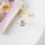 silver指輪×6cmファスナーポーチ　コラボセット　インド刺繍リボン