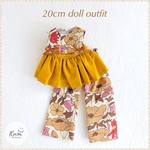 【only one】20cmドールのための パンツセットアップ mustard yellow