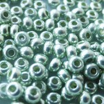 チェコガラスシードビーズ　緑シルバー２mm