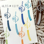6-10☆桔梗模様の風鈴☆ 受注作製　持ち手なし　けしごむはんこ　