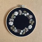 刺繍フレーム　小さな花のリース