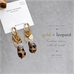 gold × leopard のフープピアス