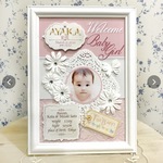 a様専用ページ　ベビー 立体 メモリアルポスター　かわいいピンクレース　額付き　命名書　内祝　