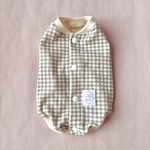 【セミオーダー】Cotton Check  グレー🩶　バッグオープン　背中開き