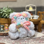 おまめくまちゃん　からふるましゅまろ  ぴんく  ぬいぐるみ