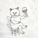 猫　ワインで乾杯！ワイヤーアート
