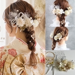 人気❣️レッド×ワインパープル 成人式 和 着物 振袖 袴 髪飾り 17点set プリザーブドフラワー